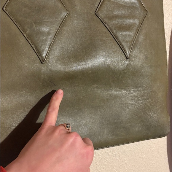 VIVIENNE WESTWOOD OLIVE LEATHER HANDBAG - Picture 5 of 10